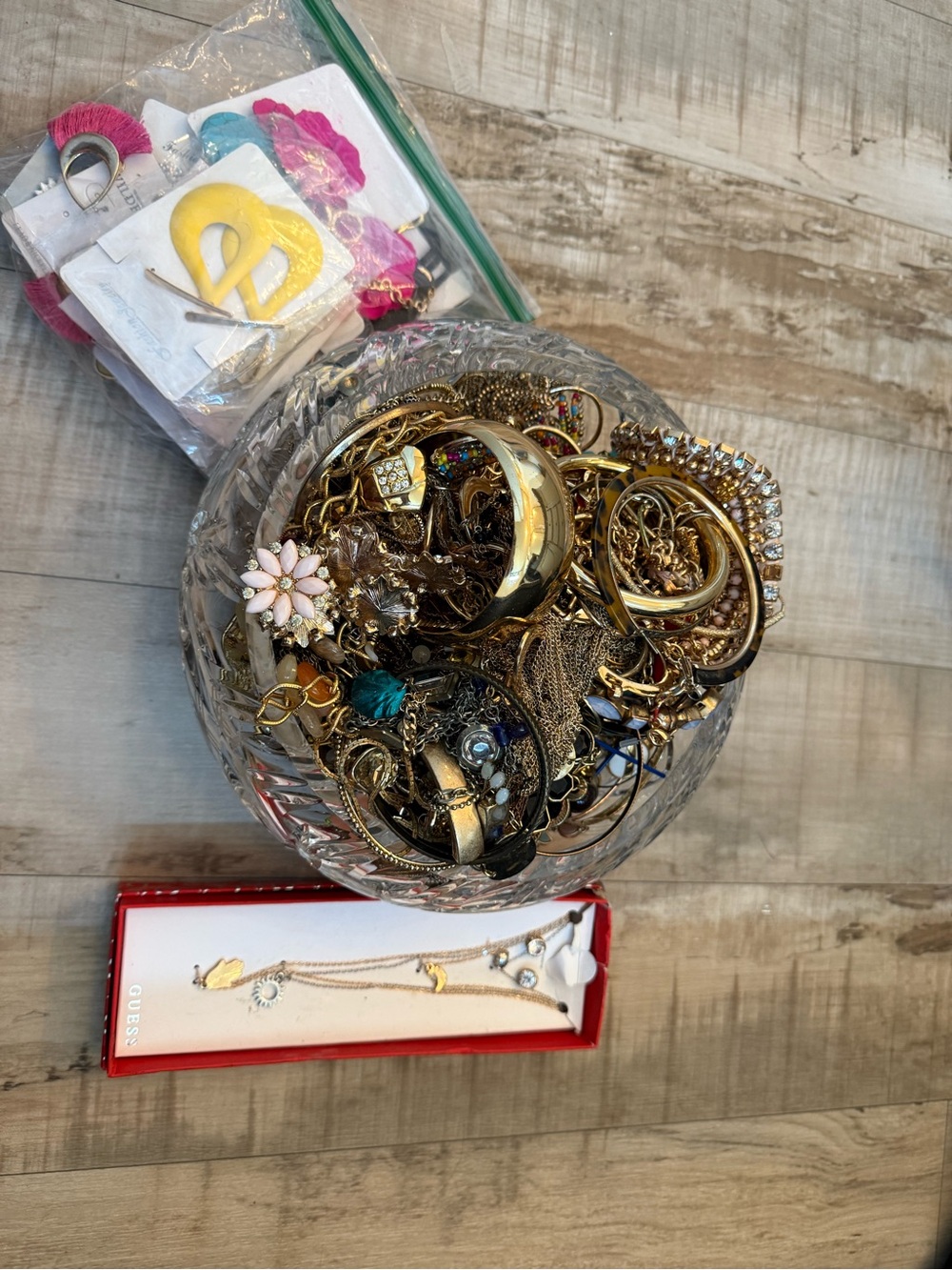 9 pounds Gold-Tone mystery jewelry